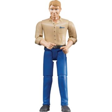 Zabawka figurka mężczyzna w niebieskich spodniach