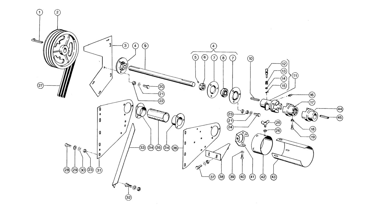 Napęd pośredni siekacza / docinacza