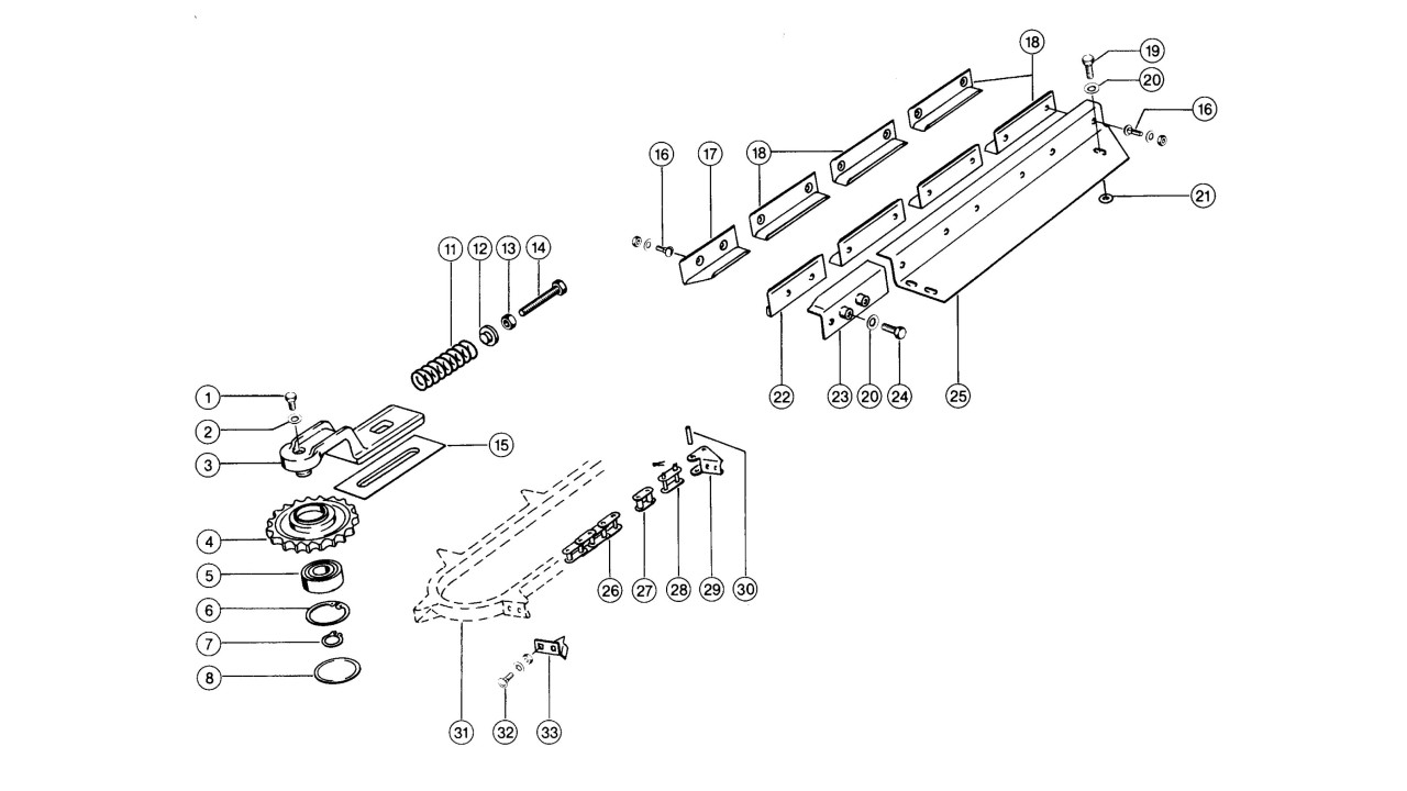 Łańcuchy transportowe z prowadnicami