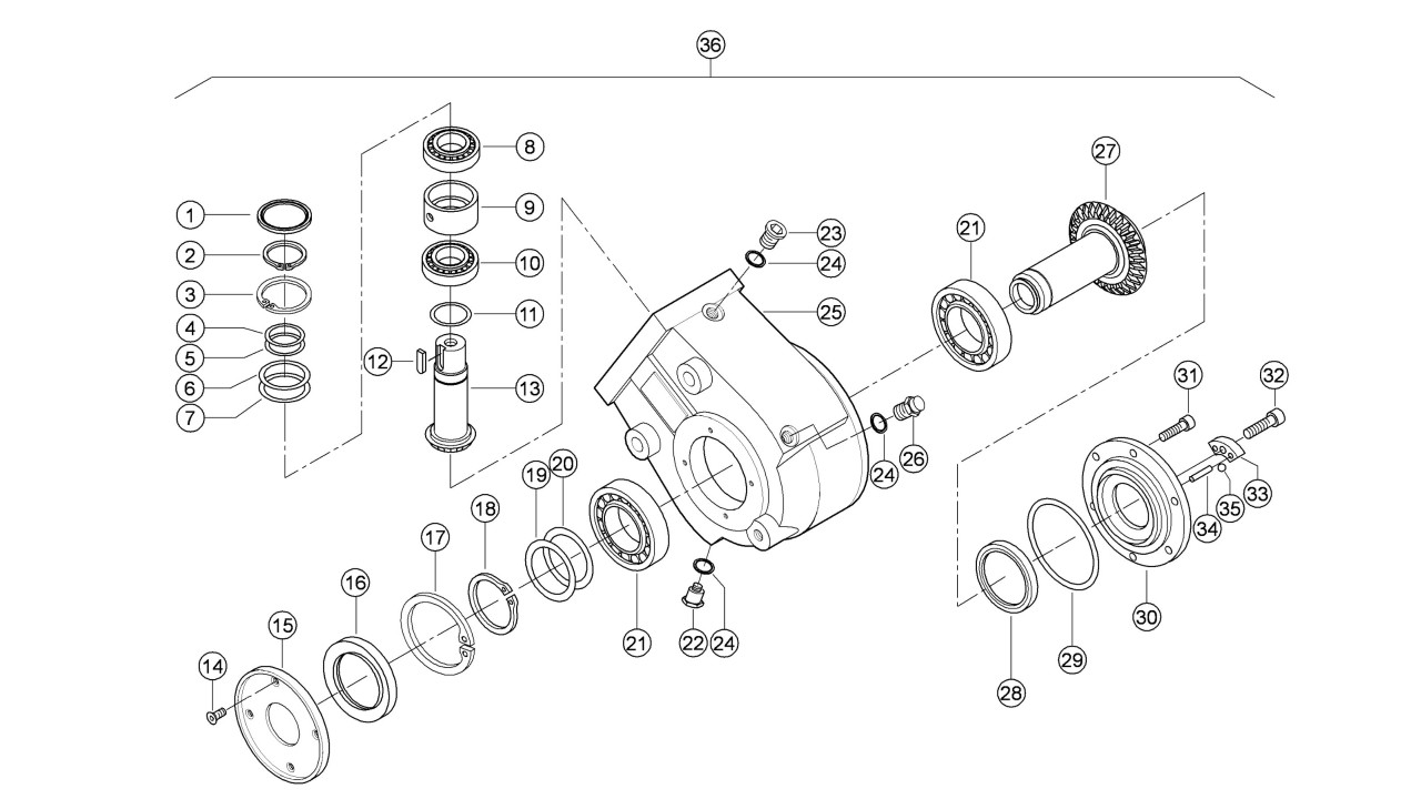 Przekładnia kątowa dół